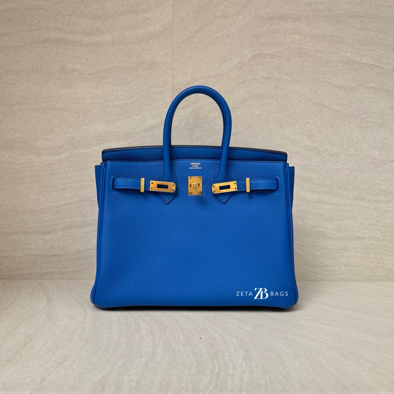 Hermes Birkin 25 Togo Bleu Zellige Gold Hardware