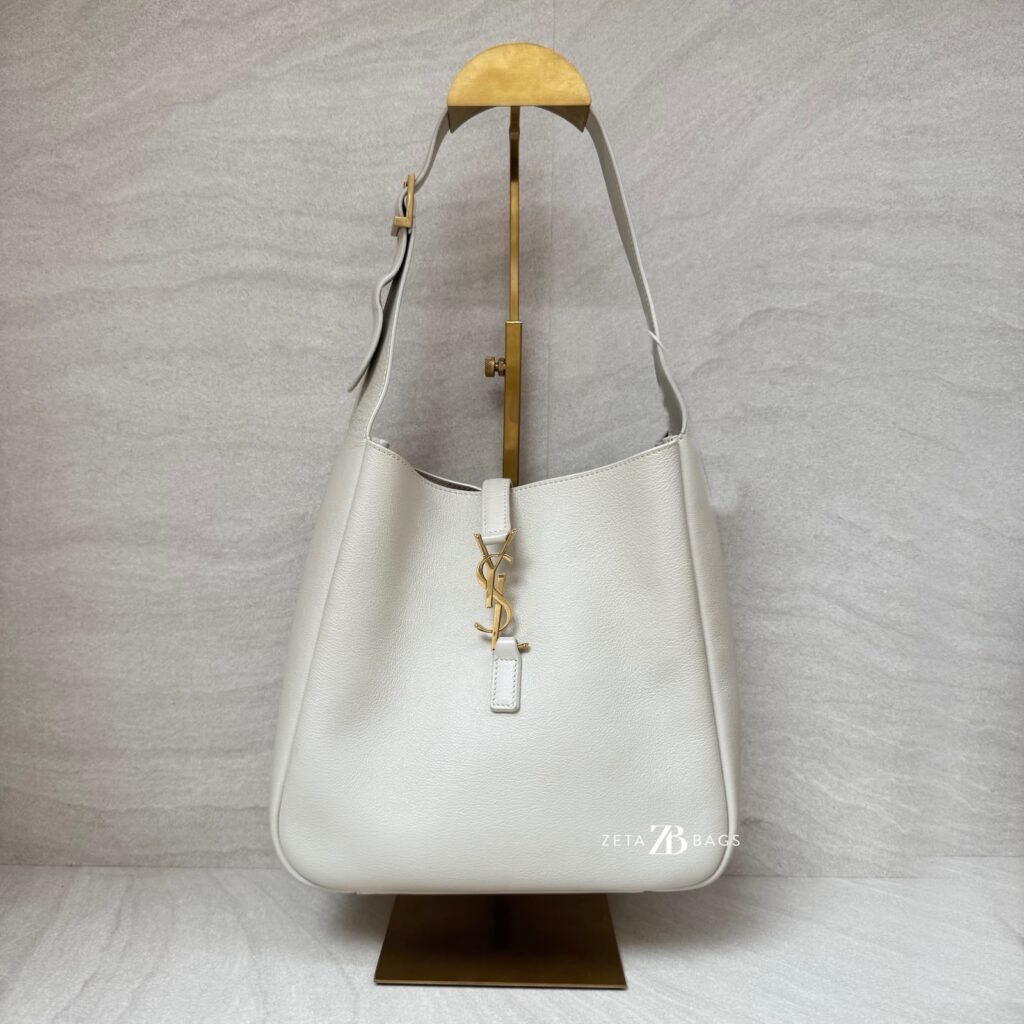 Saint Laurent Hobo LE 5 A 7 Supple Small Ivory GHW