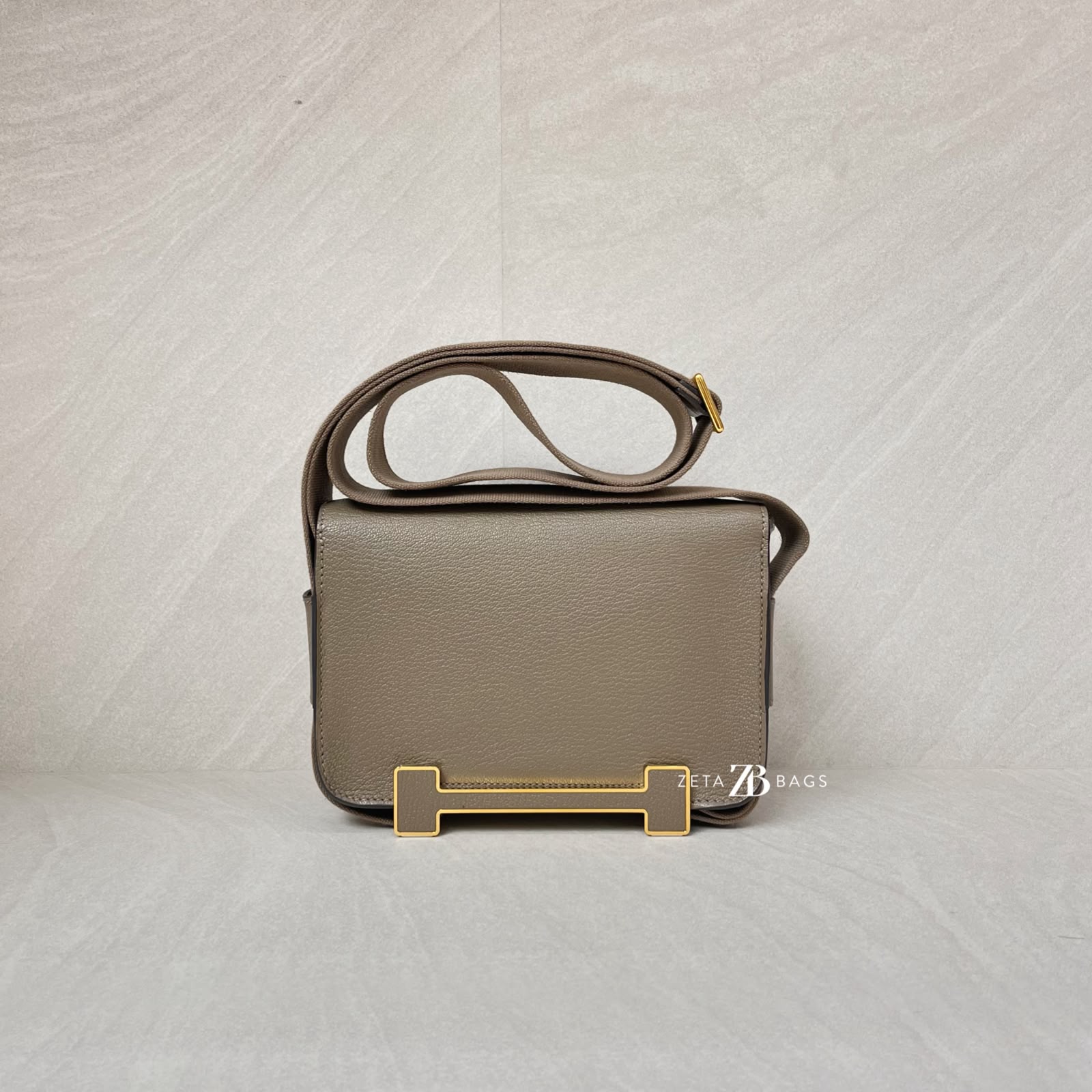 Hermes Geta Chevre Etoupe GHW