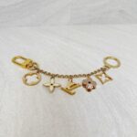 Louis Vuitton Fleur De Monogram Bag Charm Chain Gold