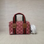 Gucci Mini Boston Bag GG Canvas Pink Brown