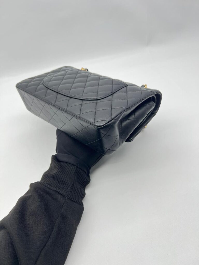 Chanel Classic Medium D Flap Lambskin Black Gold Hardware