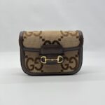 Gucci Horsebit Mini Web Camel Ebony New Acero Gold Hardware