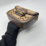 Gucci Horsebit Mini Web Camel Ebony New Acero Gold Hardware