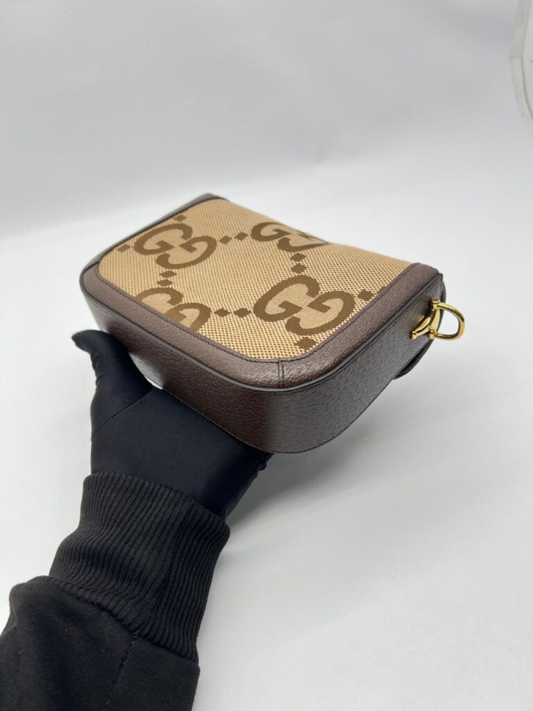 Gucci Horsebit Mini Web Camel Ebony New Acero Gold Hardware