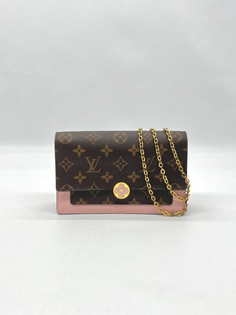 Louis Vuitton Flore Chain Wallet Monogram Rose Ballerine