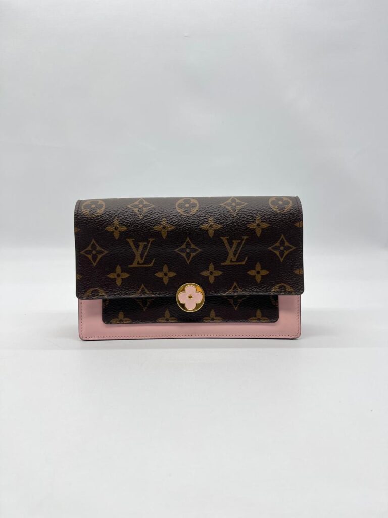 Louis Vuitton Flore Chain Wallet Monogram Rose Ballerine