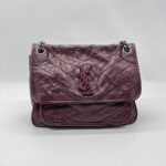 Saint Laurent Niki Medium Calfskin Burgundy Ruthenium Hardware