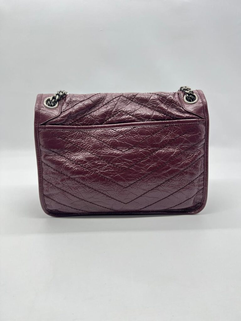Saint Laurent Niki Medium Calfskin Burgundy Ruthenium Hardware