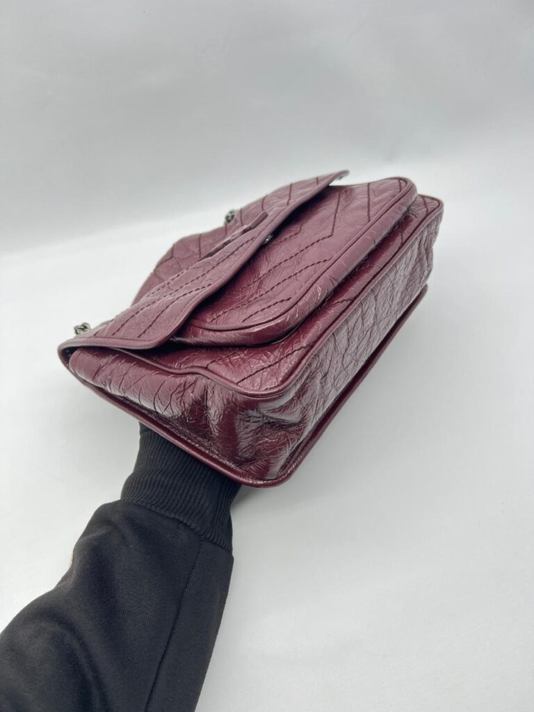 Saint Laurent Niki Medium Calfskin Burgundy Ruthenium Hardware