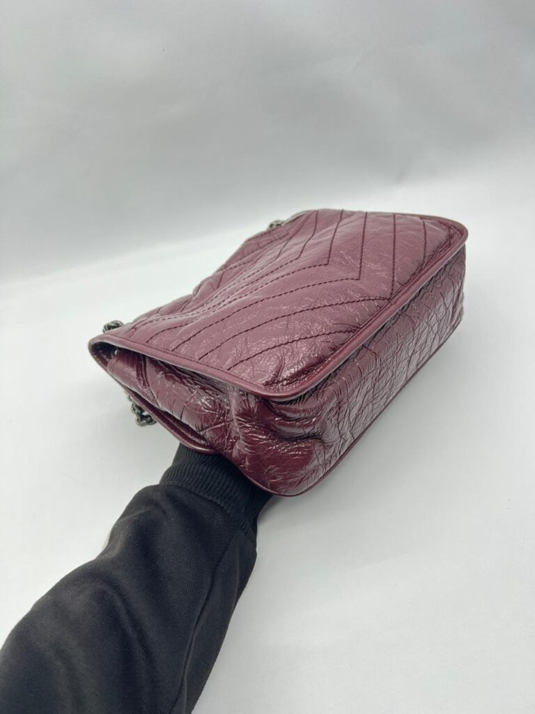 Saint Laurent Niki Medium Calfskin Burgundy Ruthenium Hardware