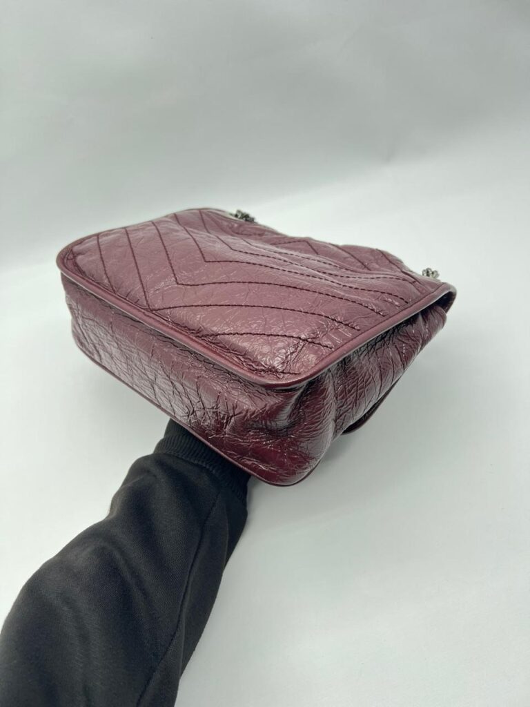 Saint Laurent Niki Medium Calfskin Burgundy Ruthenium Hardware