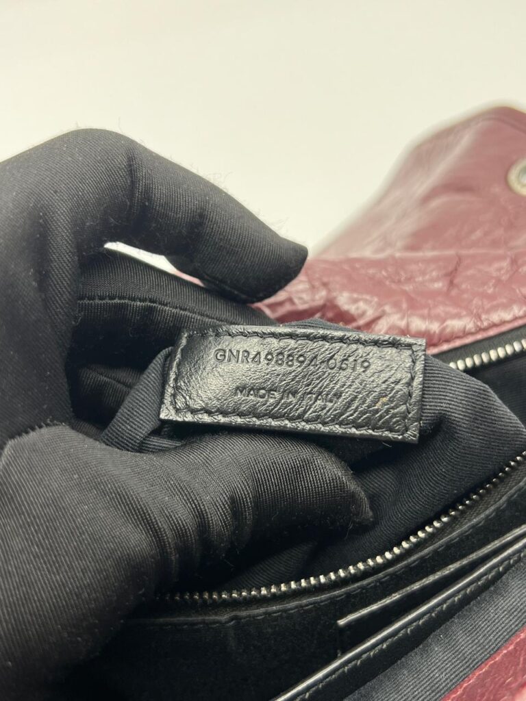 Saint Laurent Niki Medium Calfskin Burgundy Ruthenium Hardware