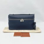 Loro Piana Extra Pocket L27 Grained Dark Navy Silver Hardware