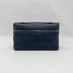 Loro Piana Extra Pocket L27 Grained Dark Navy Silver Hardware