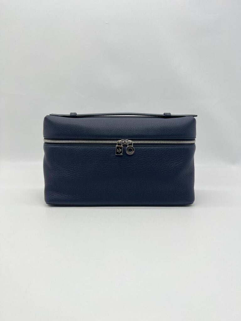 Loro Piana Extra Pocket L27 Grained Dark Navy Silver Hardware