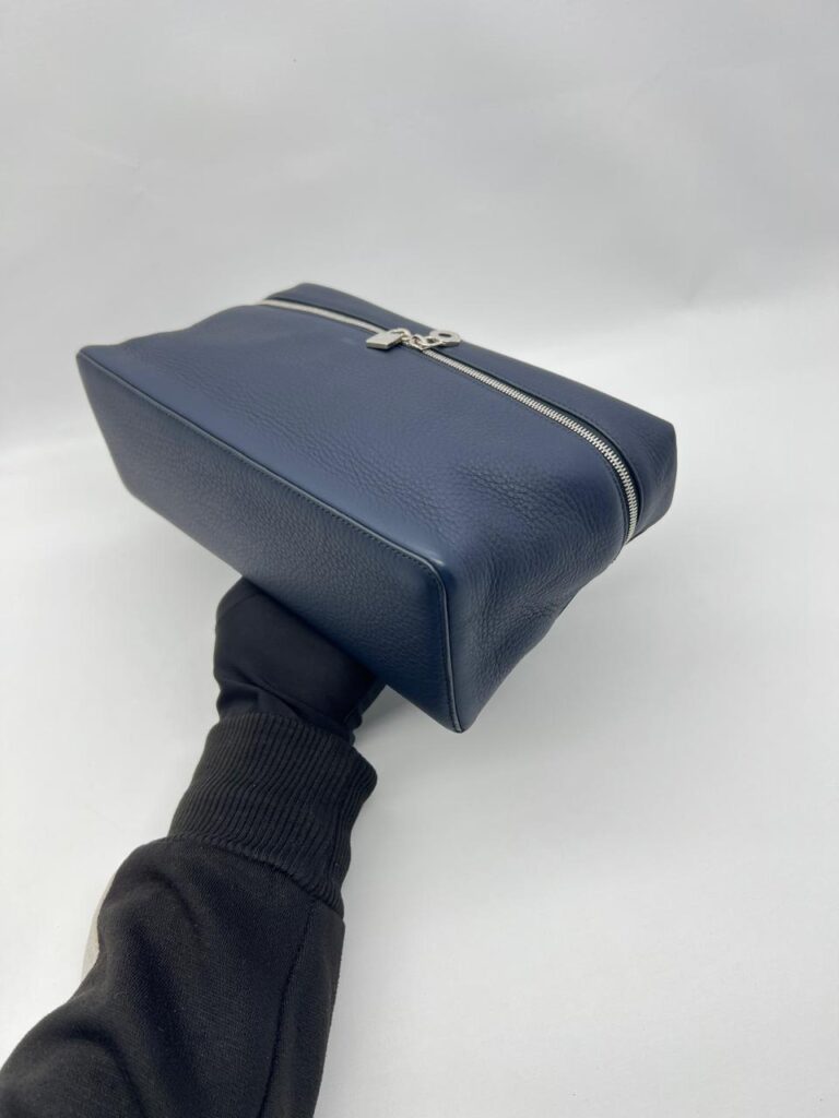 Loro Piana Extra Pocket L27 Grained Dark Navy Silver Hardware