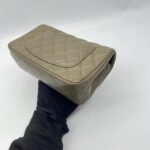Chanel Mini Rectangular S Flap Caviar Khaki Silver Hardware
