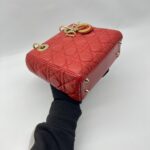 Dior Lady D Small Lambskin Red Gold Hardware