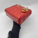 Dior Lady D Small Lambskin Red Gold Hardware