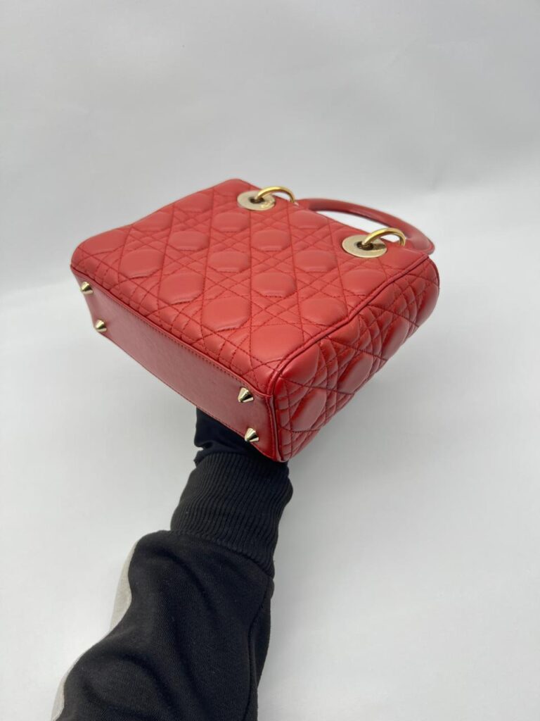 Dior Lady D Small Lambskin Red Gold Hardware