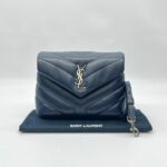 Saint Laurent Lou Loy Toy Lambskin Navy Silver Hardware