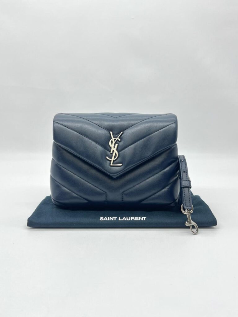 Saint Laurent Lou Loy Toy Lambskin Navy Silver Hardware