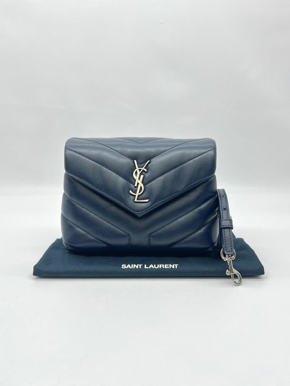 Saint Laurent Lou Loy Toy Lambskin Navy Silver Hardware