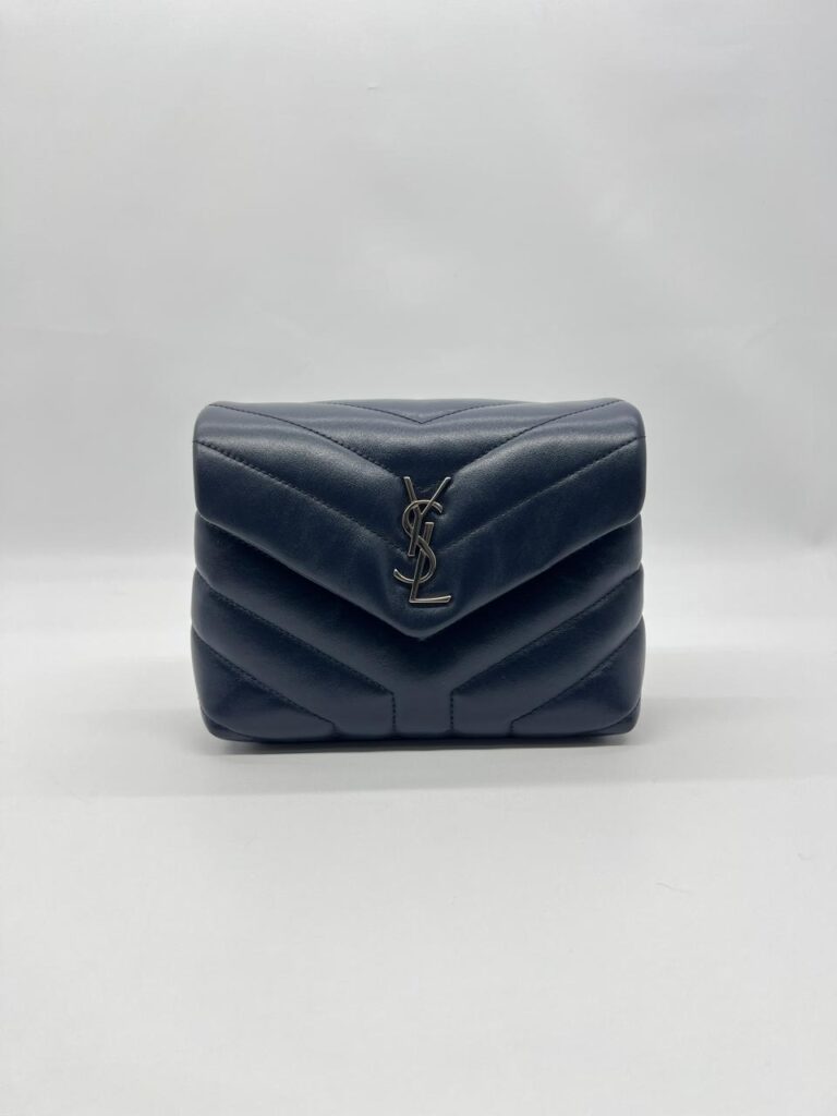 Saint Laurent Lou Loy Toy Lambskin Navy Silver Hardware