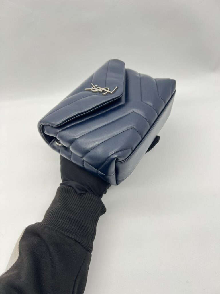 Saint Laurent Lou Loy Toy Lambskin Navy Silver Hardware