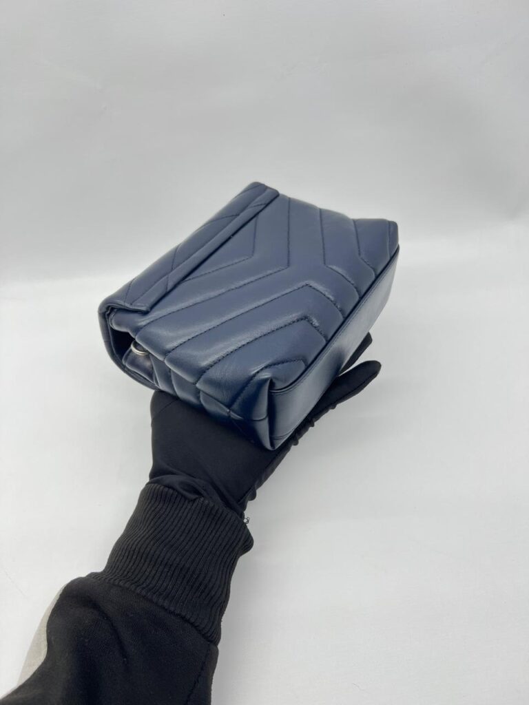 Saint Laurent Lou Loy Toy Lambskin Navy Silver Hardware