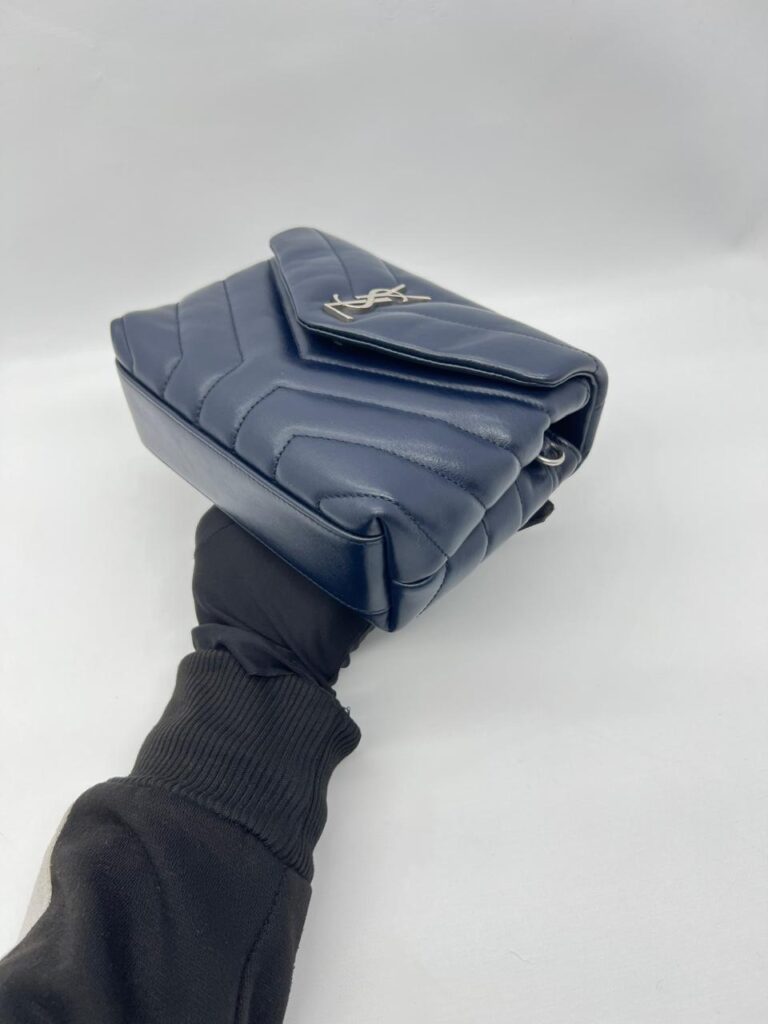 Saint Laurent Lou Loy Toy Lambskin Navy Silver Hardware