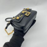 Fendi Double Baguette Studded Micro Black Gold Hardware