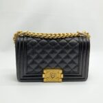 Chanel Boy 20 Caviar Black Gold Hardware