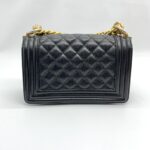 Chanel Boy 20 Caviar Black Gold Hardware