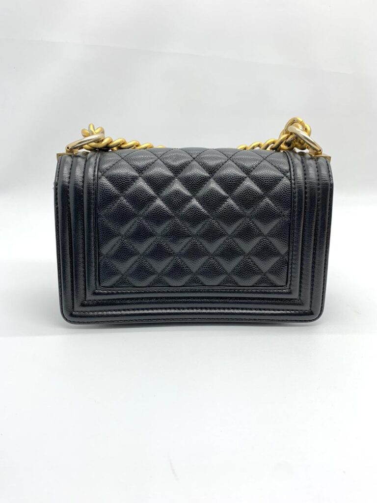 Chanel Boy 20 Caviar Black Gold Hardware