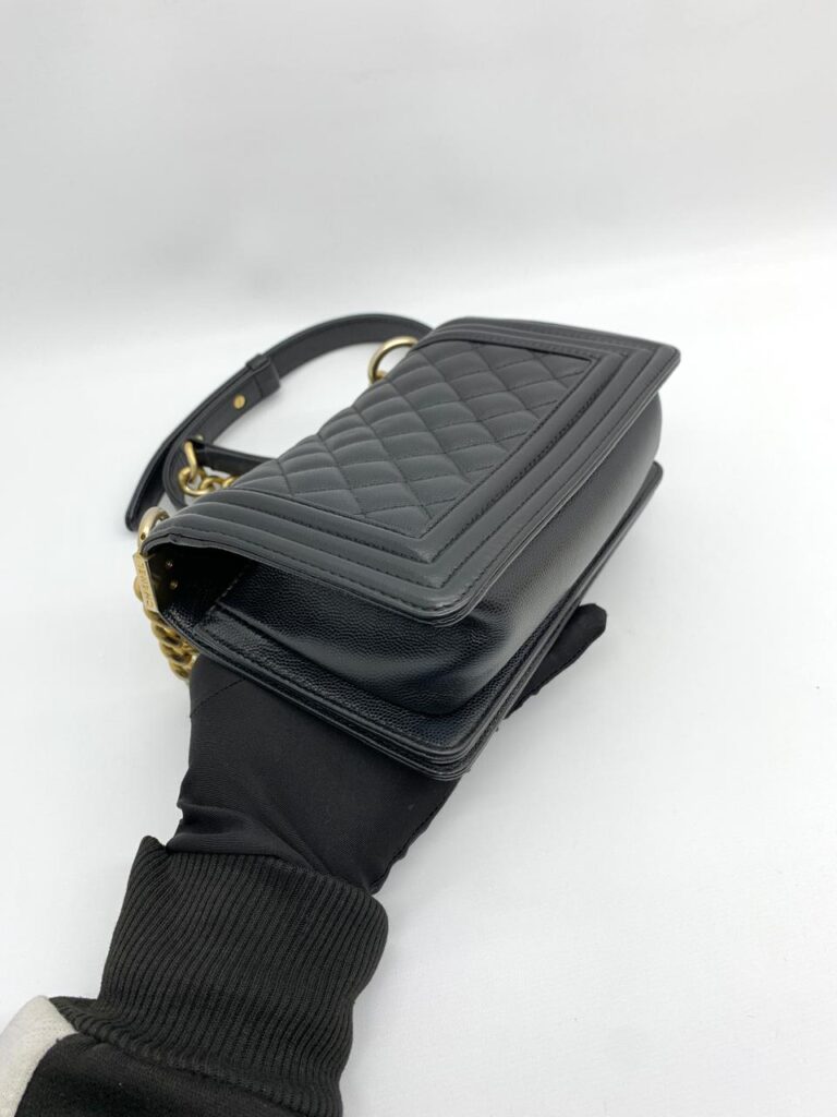 Chanel Boy 20 Caviar Black Gold Hardware