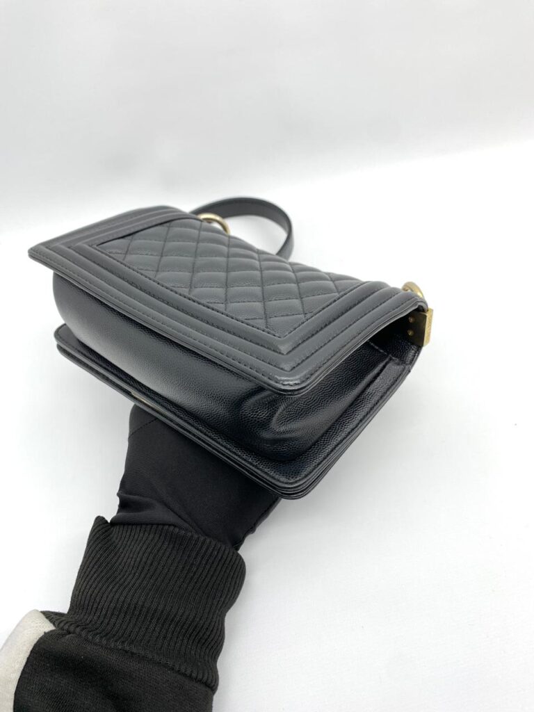 Chanel Boy 20 Caviar Black Gold Hardware