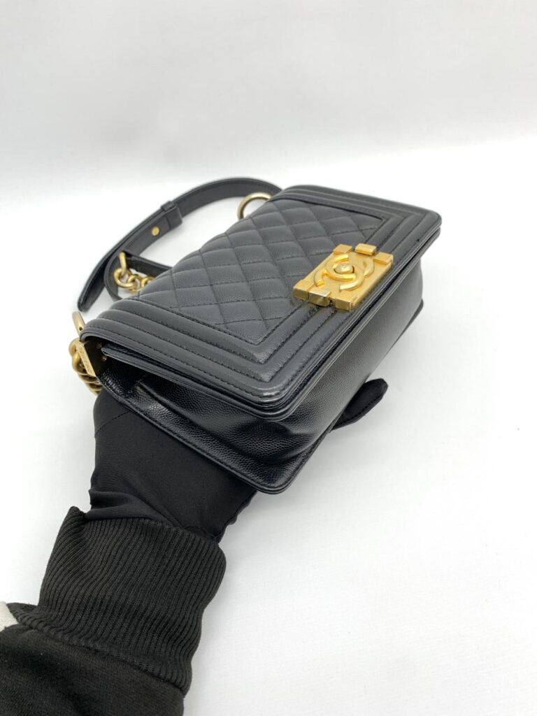 Chanel Boy 20 Caviar Black Gold Hardware