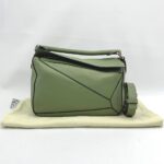 Loewe Puzzle Small Calfskin Avocado Silver Hardware