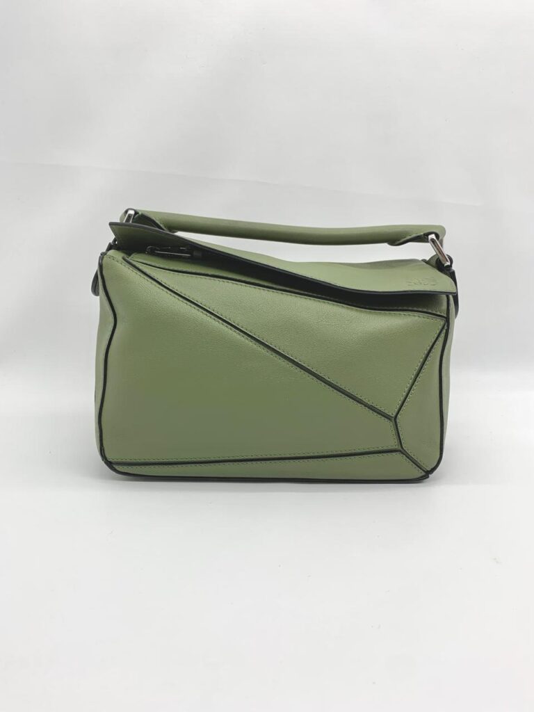 Loewe Puzzle Small Calfskin Avocado Silver Hardware