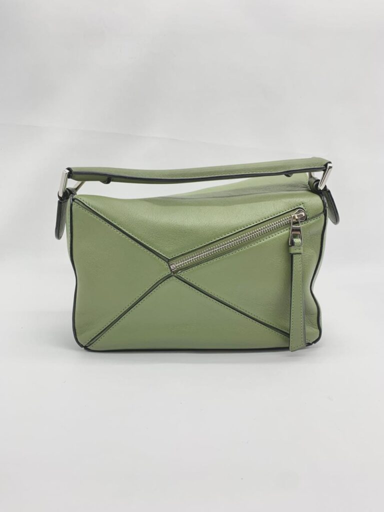 Loewe Puzzle Small Calfskin Avocado Silver Hardware