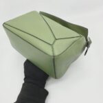 Loewe Puzzle Small Calfskin Avocado Silver Hardware