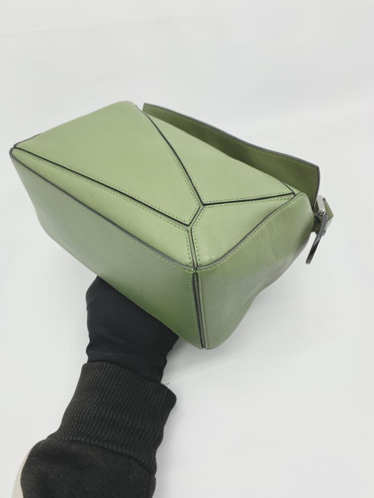 Loewe Puzzle Small Calfskin Avocado Silver Hardware