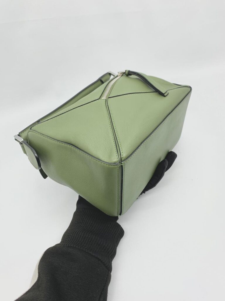 Loewe Puzzle Small Calfskin Avocado Silver Hardware