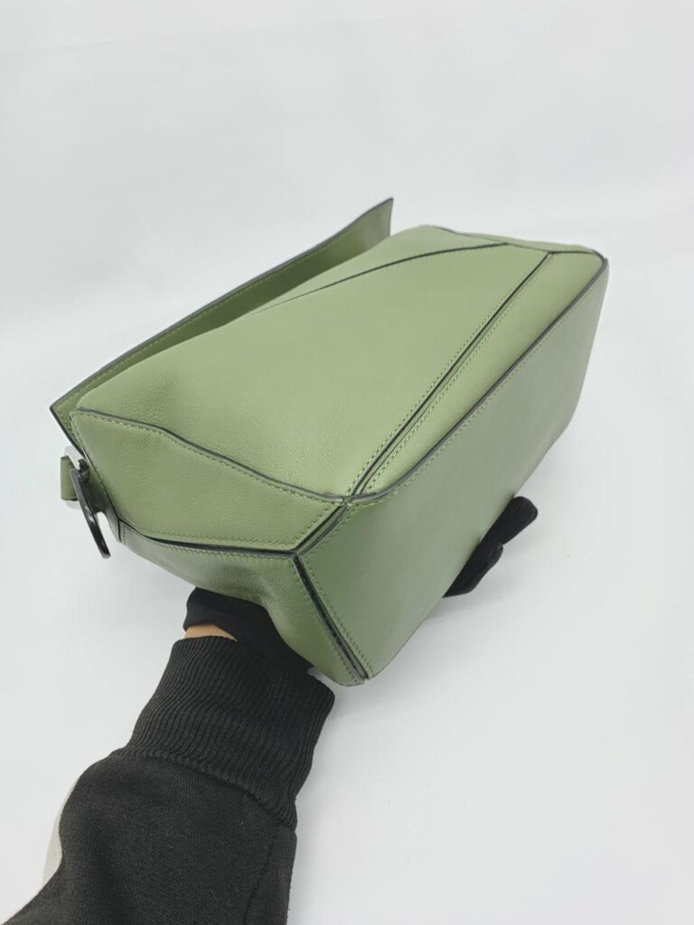 Loewe Puzzle Small Calfskin Avocado Silver Hardware