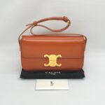 Celine Triomphe East West Shiny Calfskin Cornelin Gold Hardware