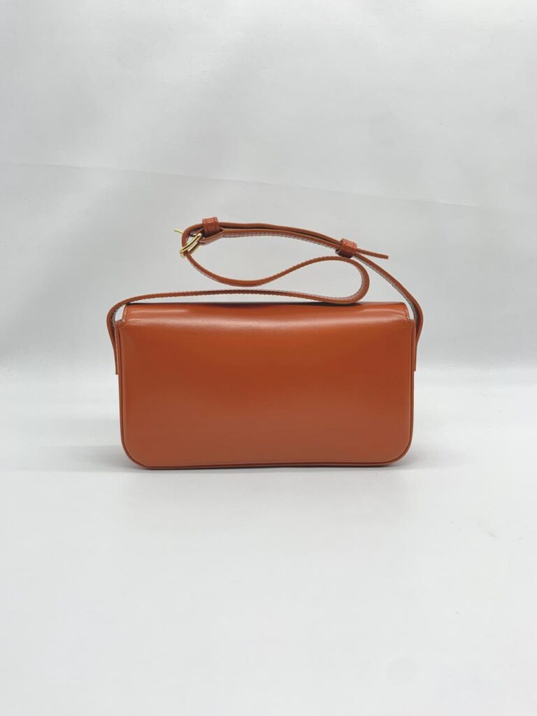 Celine Triomphe East West Shiny Calfskin Cornelin Gold Hardware