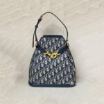 Dior Medium C’est Bag Canvas Blue Oblique GHW