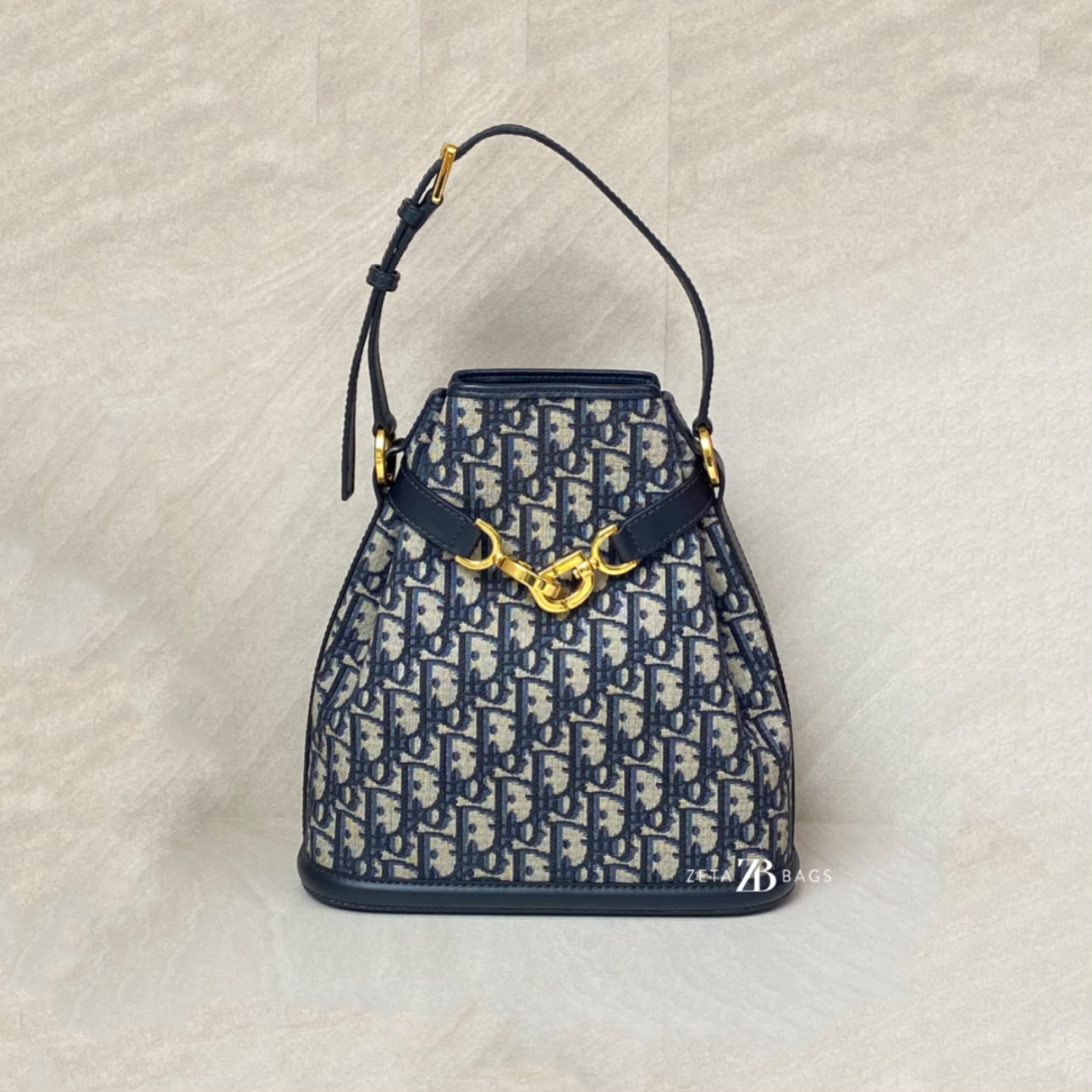 Dior Medium C’est Bag Canvas Blue Oblique GHW